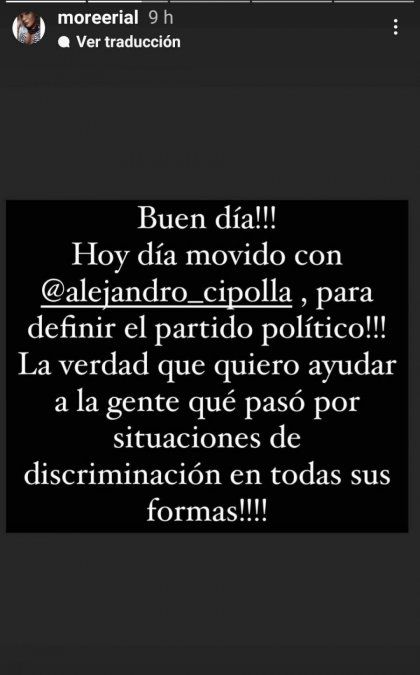 More Rial se lanza a la política.