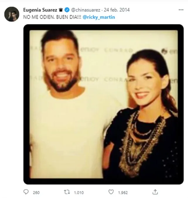 El día que la China Suárez quiso tener sexo con Ricky Martin.