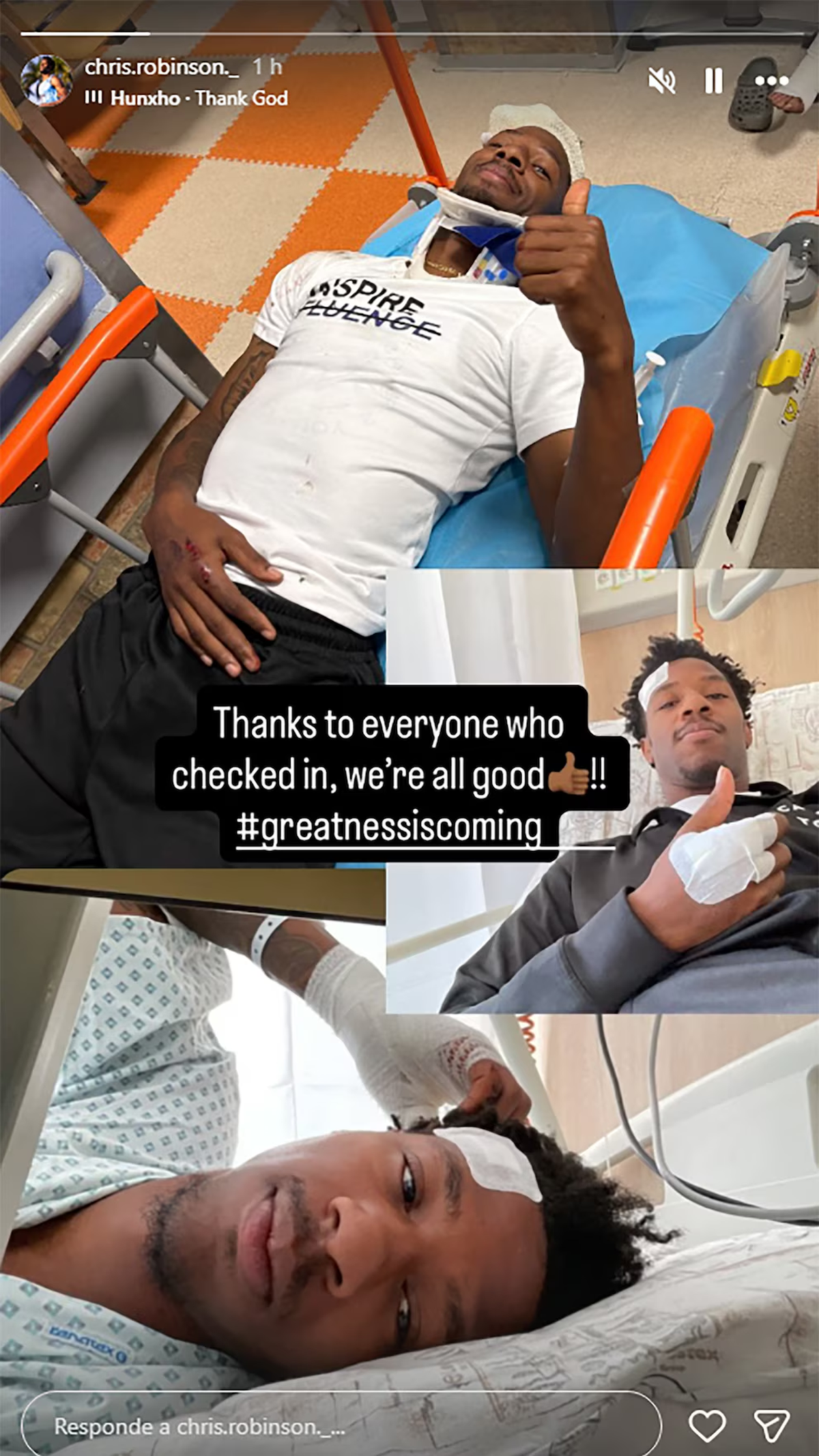 La historia que publicó Chris Robinson horas después de la carrera. La historia que publicó Chris Robinson horas después de la carrera.