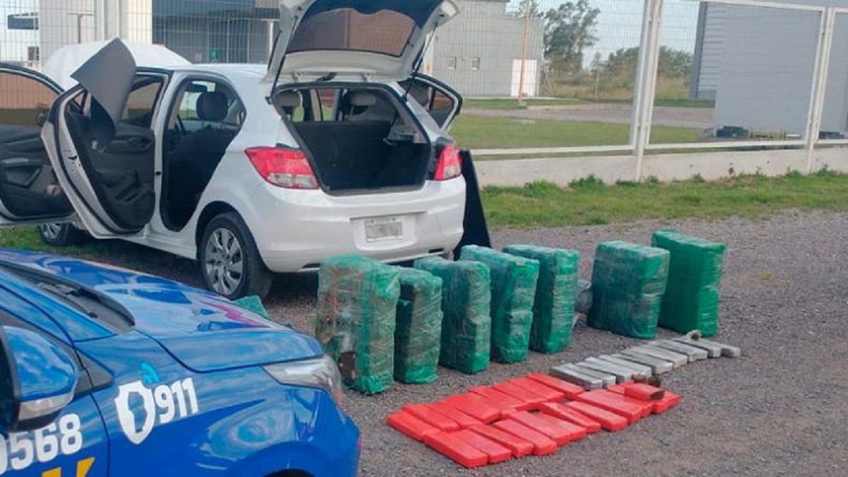 La droga fue advertida en un control vehicular realizado en la ruta nacional 158.&nbsp;
