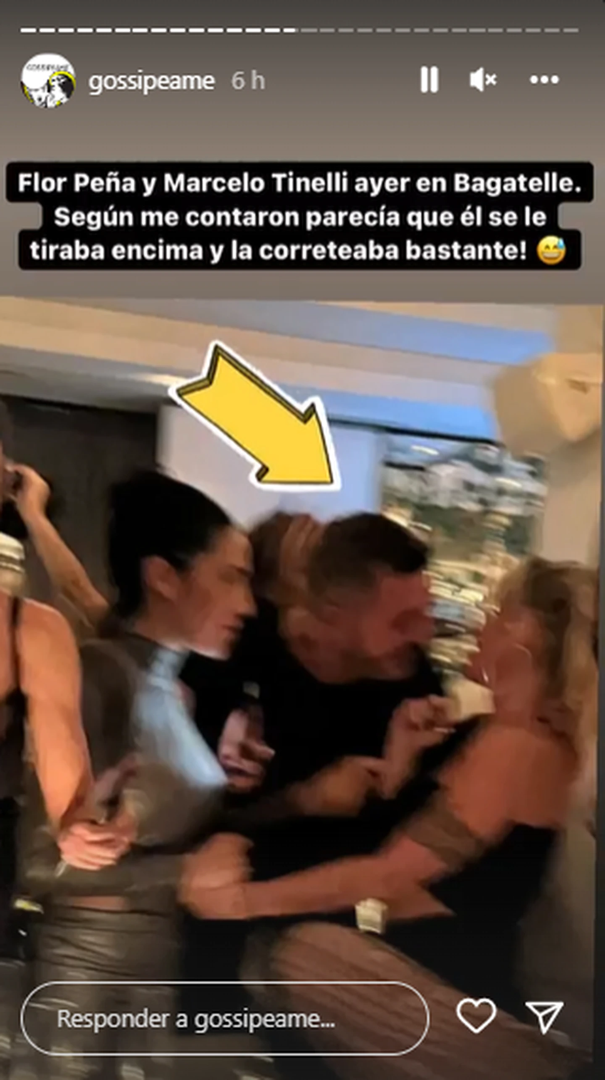 Se filtró un video de Tinelli y Flor Peña muy juntos en la noche porteña