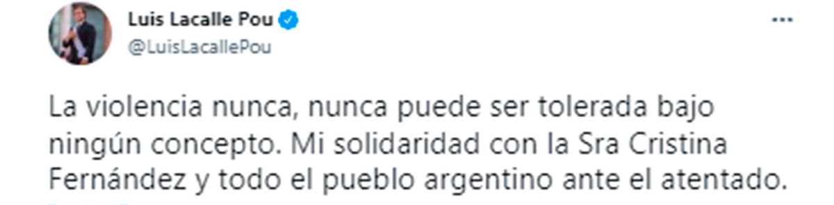 El tuit de Luis Lacalle Pou