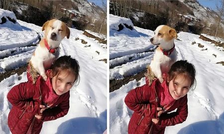 La niña que caminó 2,5 kilómetros en la nieve con su perro en andas para llevarlo al veterinario La niña que caminó 2,5 kilómetros en la nieve con su perro en andas para llevarlo al veterinario