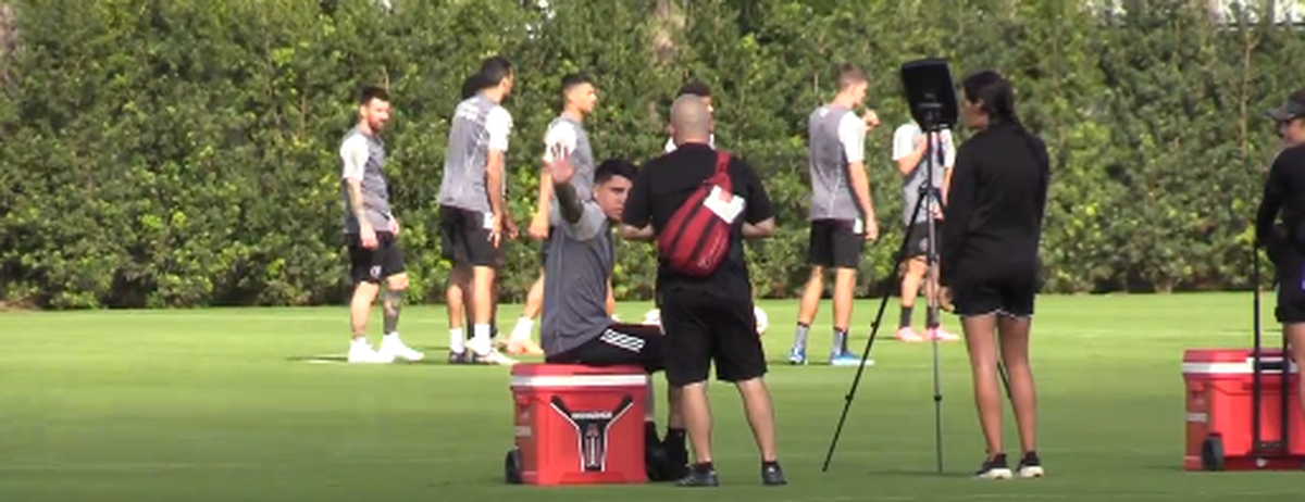 Facundo Farías en el entrenamiento de Inter Miami mientras se recupera de la lesión. Facundo Farías en el entrenamiento de Inter Miami mientras se recupera de la lesión.