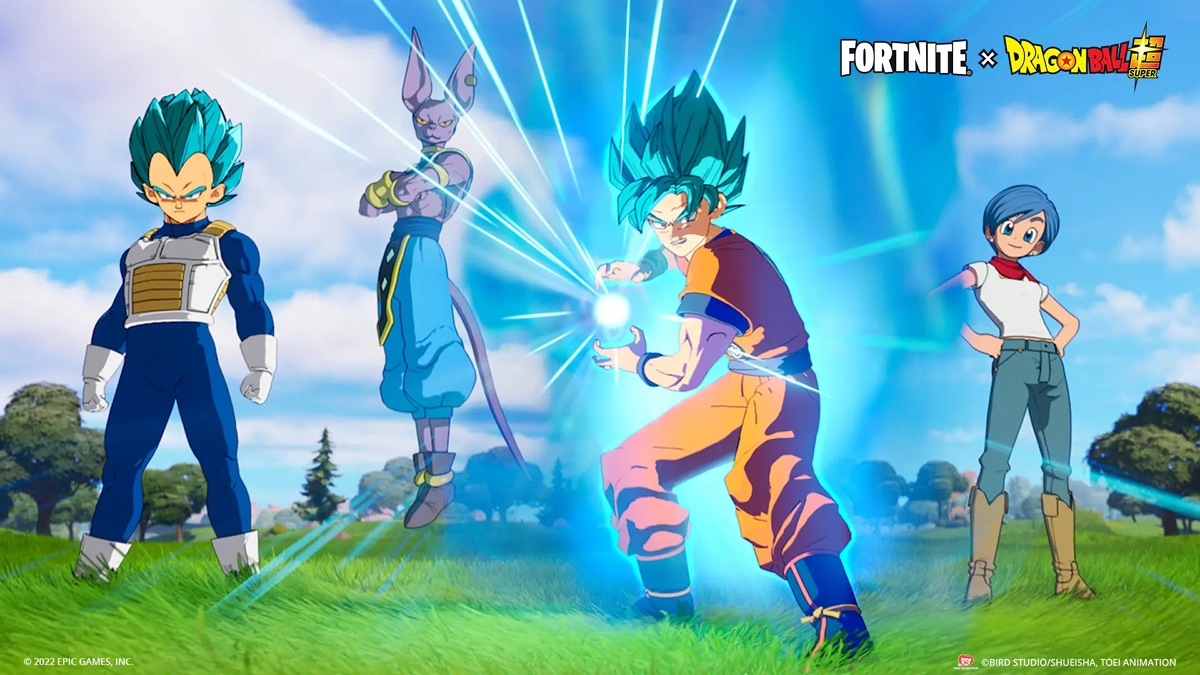 Fortnite x Dragon Ball Super trae a Goku, Vegeta, Bulma y Beerus al combate.