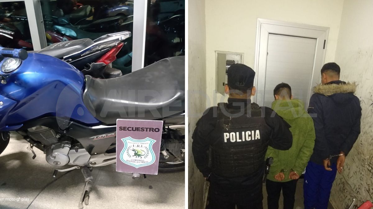 Un hombre de 33 años y un joven de 18 trasladados a la Seccional Décima luego de robarle la moto a una joven de 26 años.
