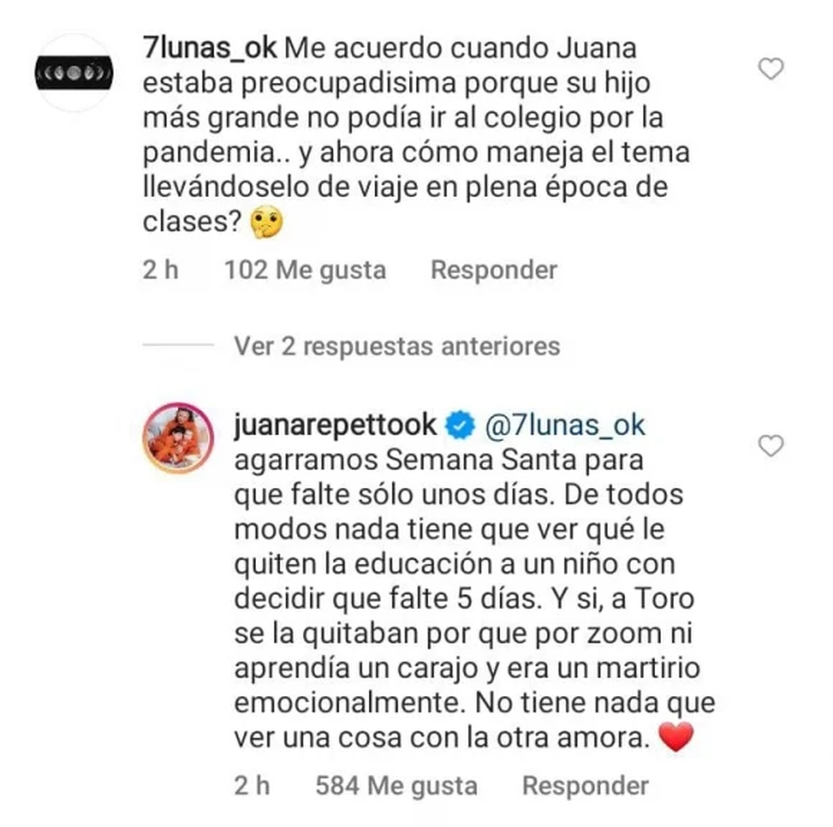 Juana Repetto se enojó con una seguidora.