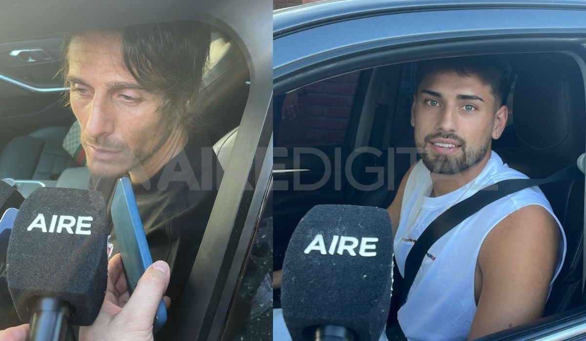 Sebastián Prediger y Santiago Pierotti en diálogo con AIRE en el primer entrenamiento de Colón en el 2024.