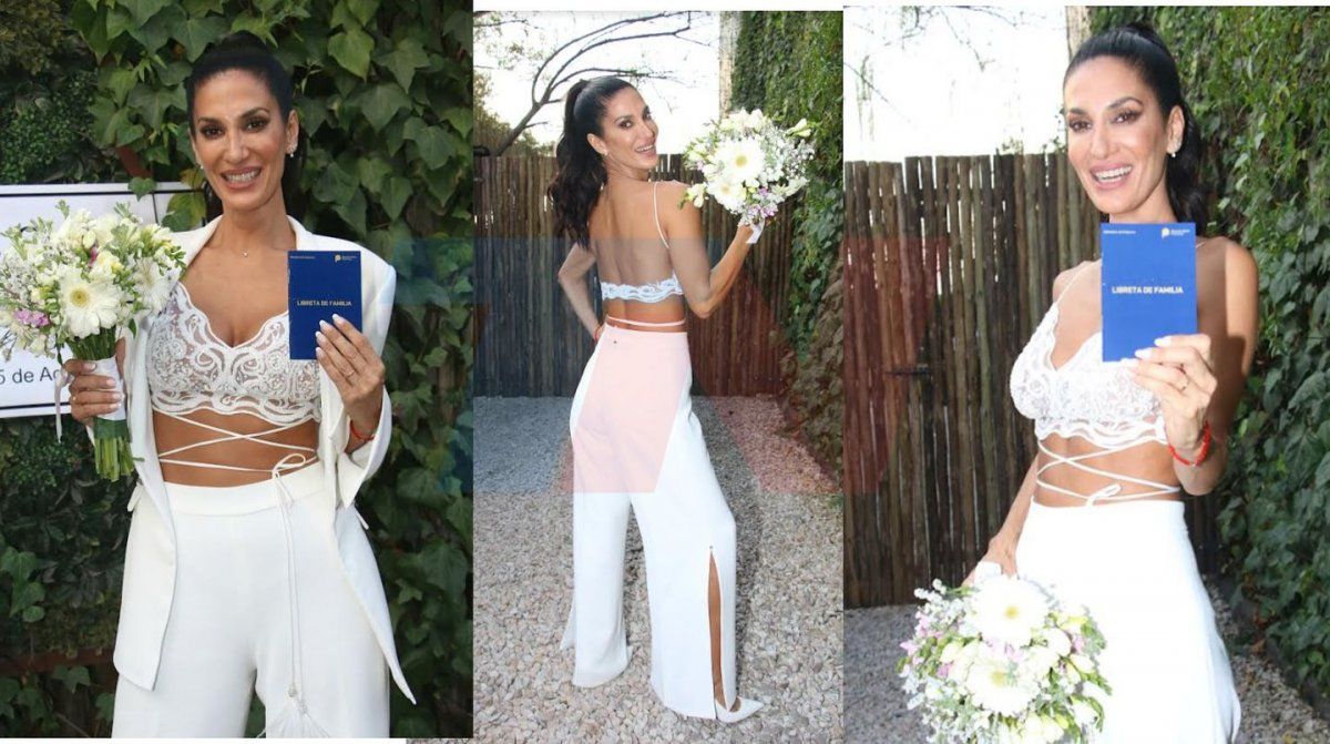 Silvina Escudero eligió un look veraniego para el civil. (Fotos: TN)