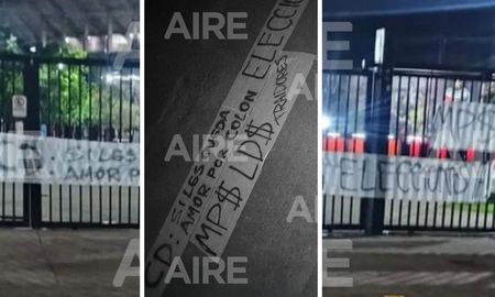 En fotos: las dos banderas y los mensajes que aparecieron en la cancha de Colón: a quién fueron dirigidas En fotos: las dos banderas y los mensajes que aparecieron en la cancha de Colón: a quién fueron dirigidas