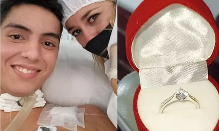 Sobrevivió a un balazo en la nuca y le propuso casamiento a su novia con una caja de milanesas con papafritas Sobrevivió a un balazo en la nuca y le propuso casamiento a su novia con una caja de milanesas con papafritas