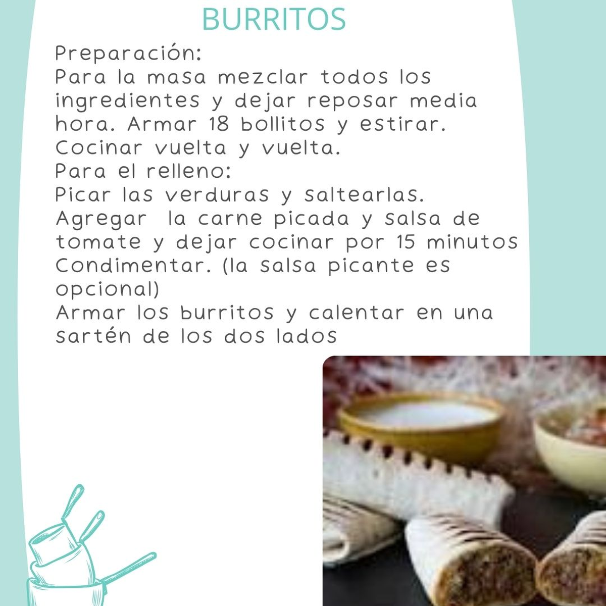 Los burritos son sencillos de hacer en casa y perfectos para disfrutar en las vacaciones. Los burritos son sencillos de hacer en casa y perfectos para disfrutar en las vacaciones.