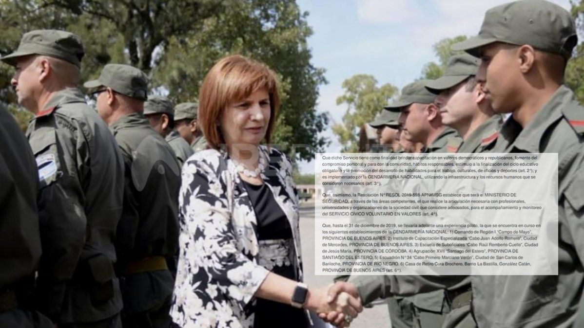 La nueva ministra de Seguridad puso fin al Servicio Cívico Voluntario implementado por Bullrich
