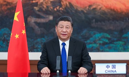 El presidente de China, Xi Jinping, grabó su mensaje ante la Asamblea General de la ONU este martes. El presidente de China, Xi Jinping, grabó su mensaje ante la Asamblea General de la ONU este martes.
