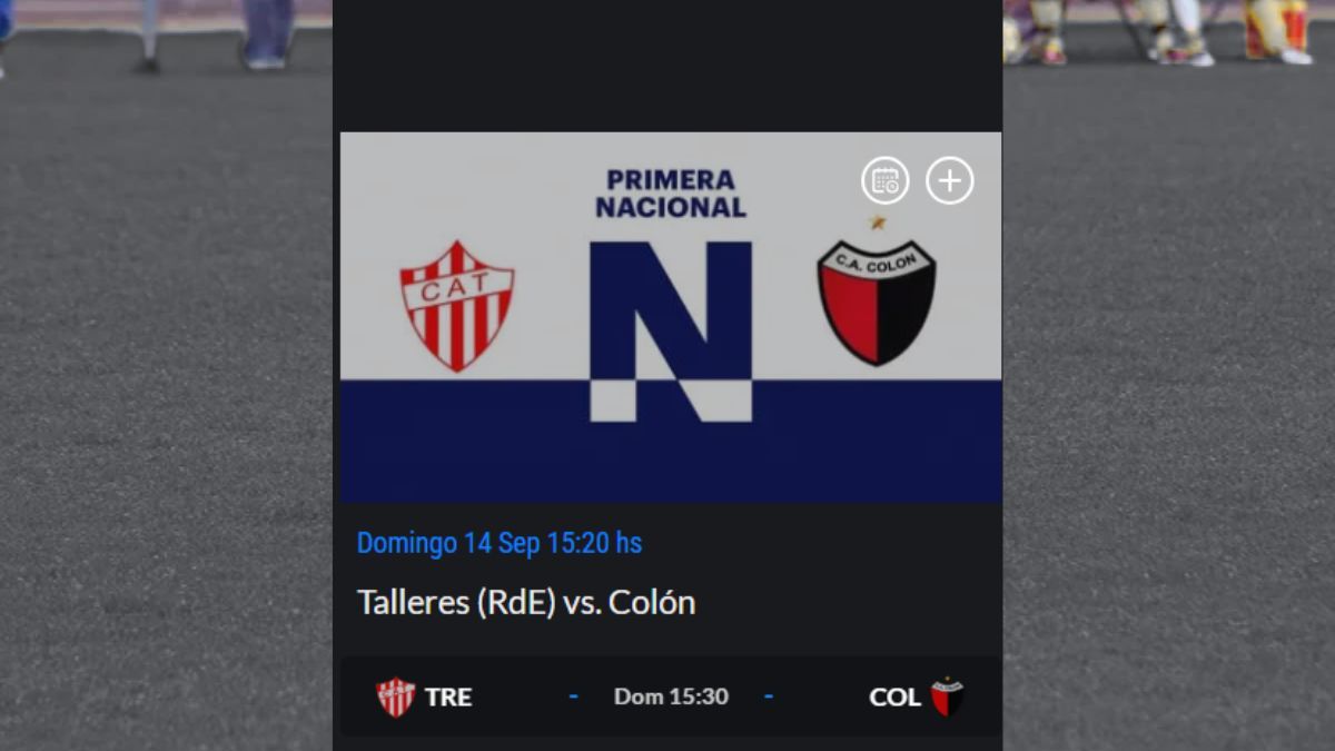 Talleres (RE) vs. Colón en vivo por TV, según tu sistema de cable. Talleres (RE) vs. Colón en vivo por TV, según tu sistema de cable.