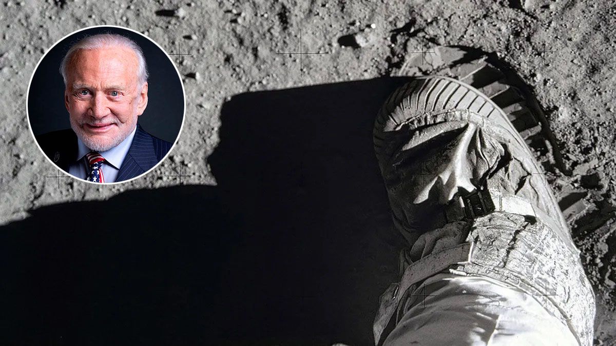 La foto original del pie de Aldrin en la Luna. La primera huella registrada en 1969.