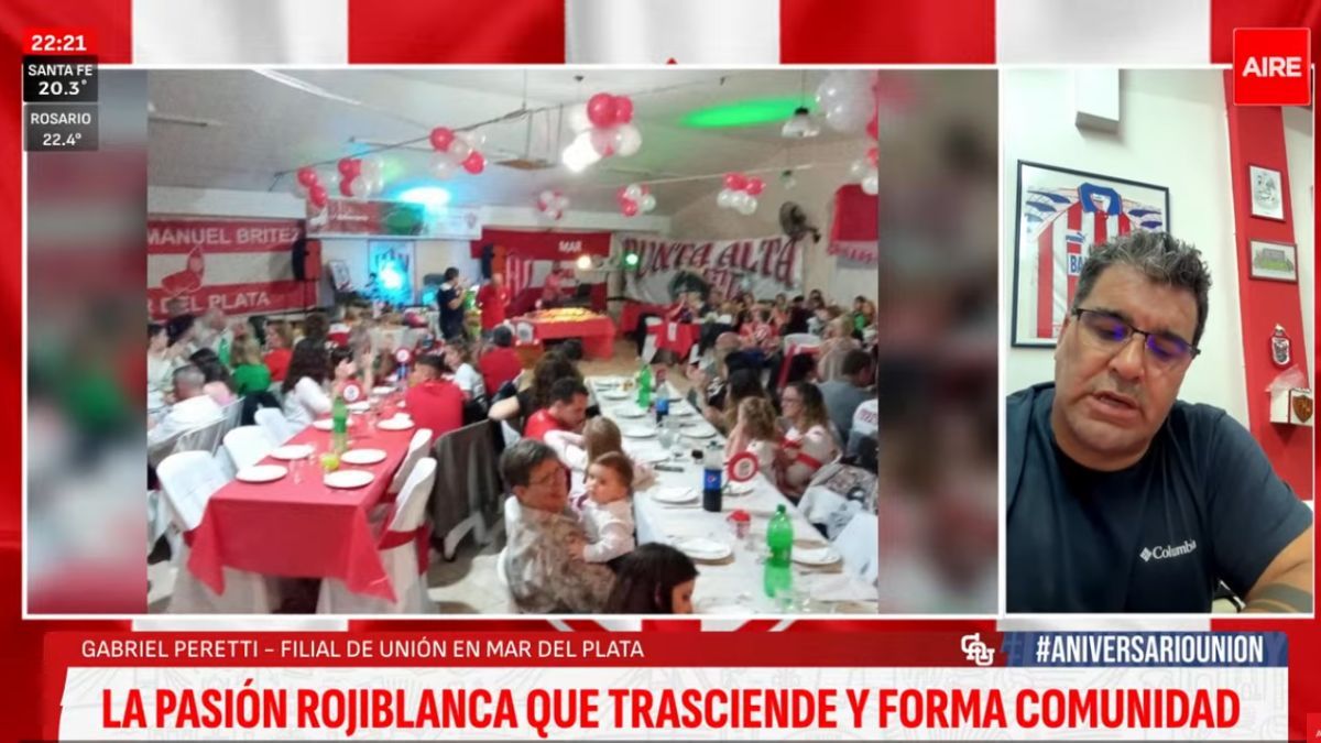 Gabriel Peretti y el resto de la filial de Unión en Mar del Plata festejaron con AIRE de Santa Fe el nuevo aniversario Tatengue. Gabriel Peretti y el resto de la filial de Unión en Mar del Plata festejaron con AIRE de Santa Fe el nuevo aniversario Tatengue.