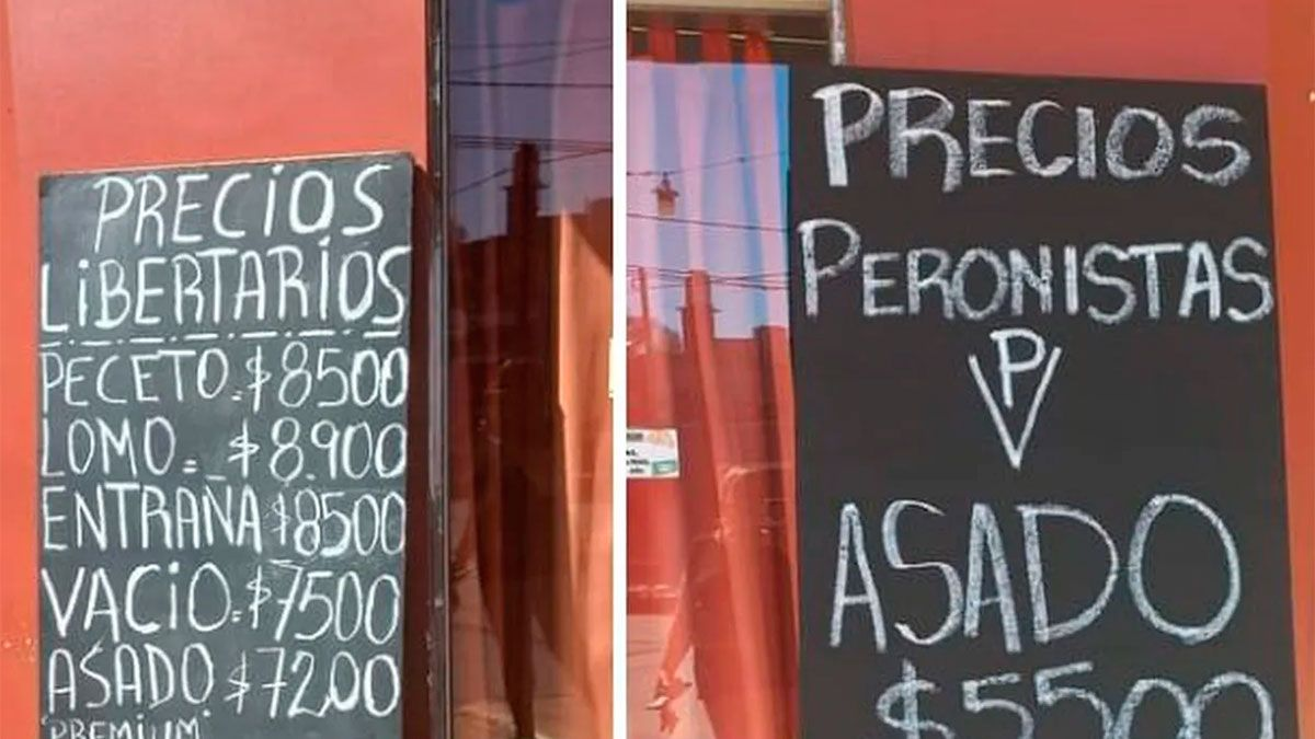 Una carnicería puso precios distintos para libertarios y para peronistas