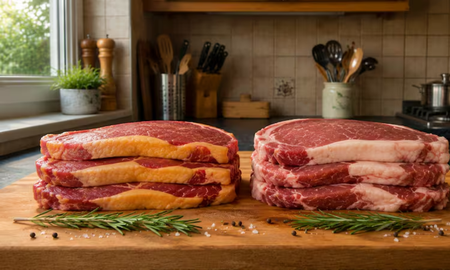 Carne con grasa amarilla o blanca. Carne con grasa amarilla o blanca.