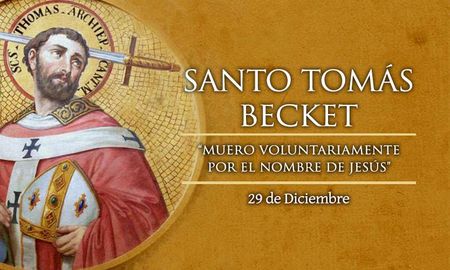 29 de diciembre: celebramos a Santo Tomás Becket