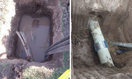 Aguas Santafesinas reparó la cañería y espera las pruebas para restablecer el servicio. Aguas Santafesinas reparó la cañería y espera las pruebas para restablecer el servicio.