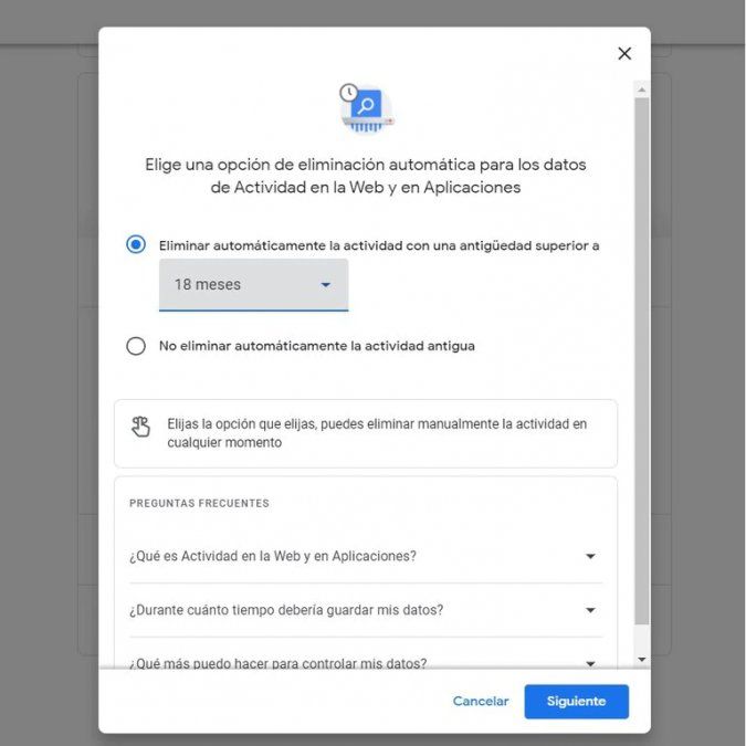 Borrar el historial de búsquedas y visitas.