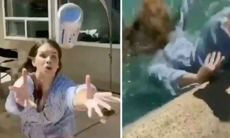 intento hacer reto viral de tik tok y cayo directo en la piscina intento hacer reto viral de tik tok y cayo directo en la piscina