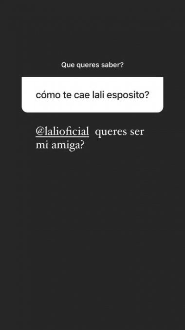 Lali Espósito y Agustina Cherri protagonizaron un divertido cruce en Instagram.