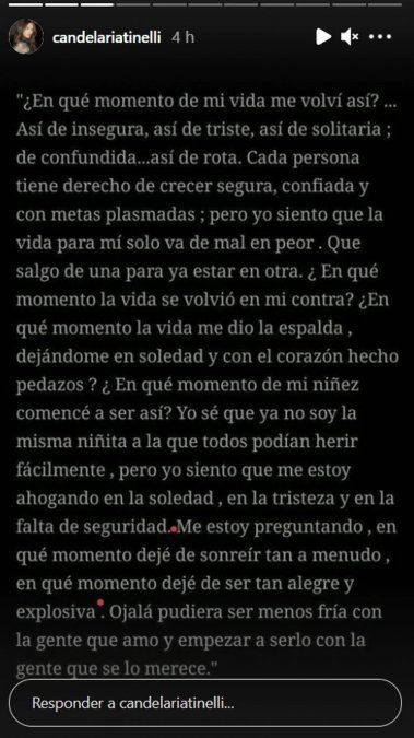 El mensaje de Cande Tinelli sobre la salud de Soledad Aquino.