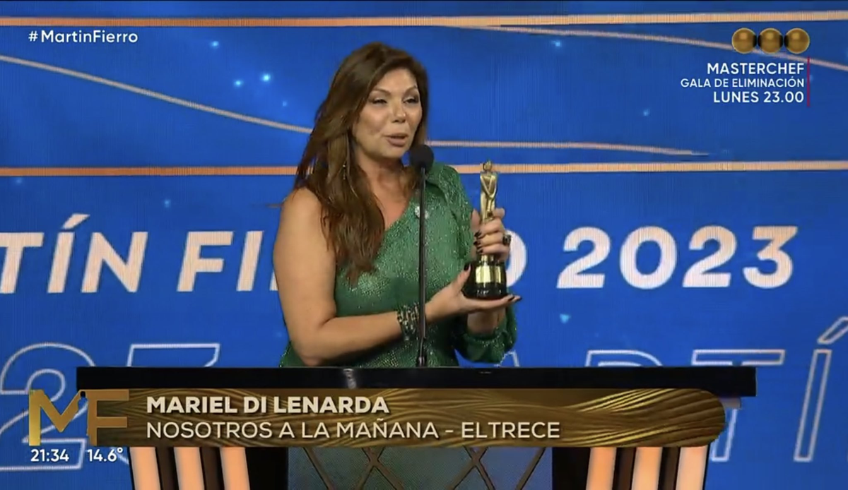 Mariel Di Lenarda ganó el Martín Fierro. Mariel Di Lenarda ganó el Martín Fierro.