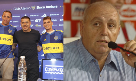 El palito de Juan Román Riquelme a Luis Spahn por el pase de Kevin Zenón a Boca El palito de Juan Román Riquelme a Luis Spahn por el pase de Kevin Zenón a Boca