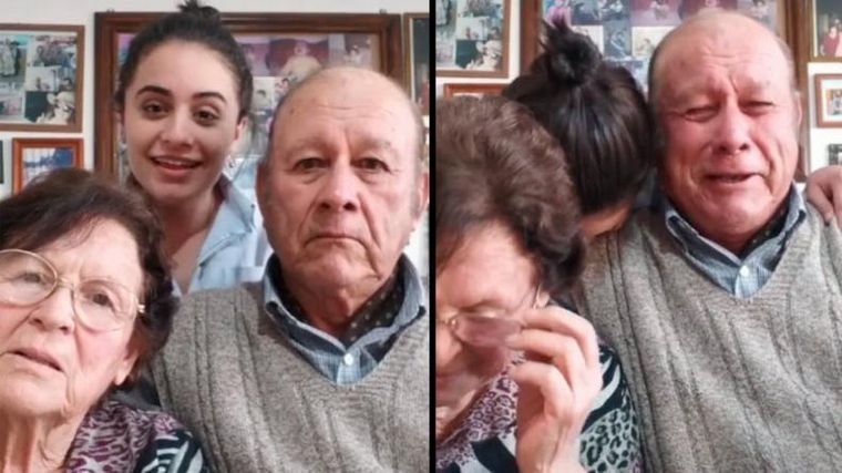 Una joven grabó a sus abuelos en TikTok y las imágenes se volvieron virales.