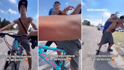 Video impactante: citó al ladrón por facebook, lo emboscó en un mayorista y recuperó su bici a las piñas