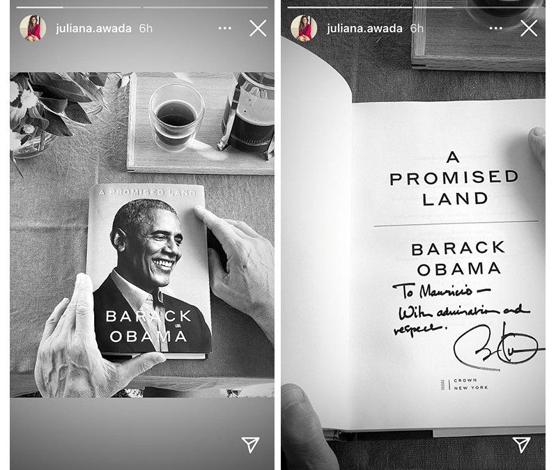 Las publicaciones de Juliana Awada sobre el libro que Obama le regaló a Macri.