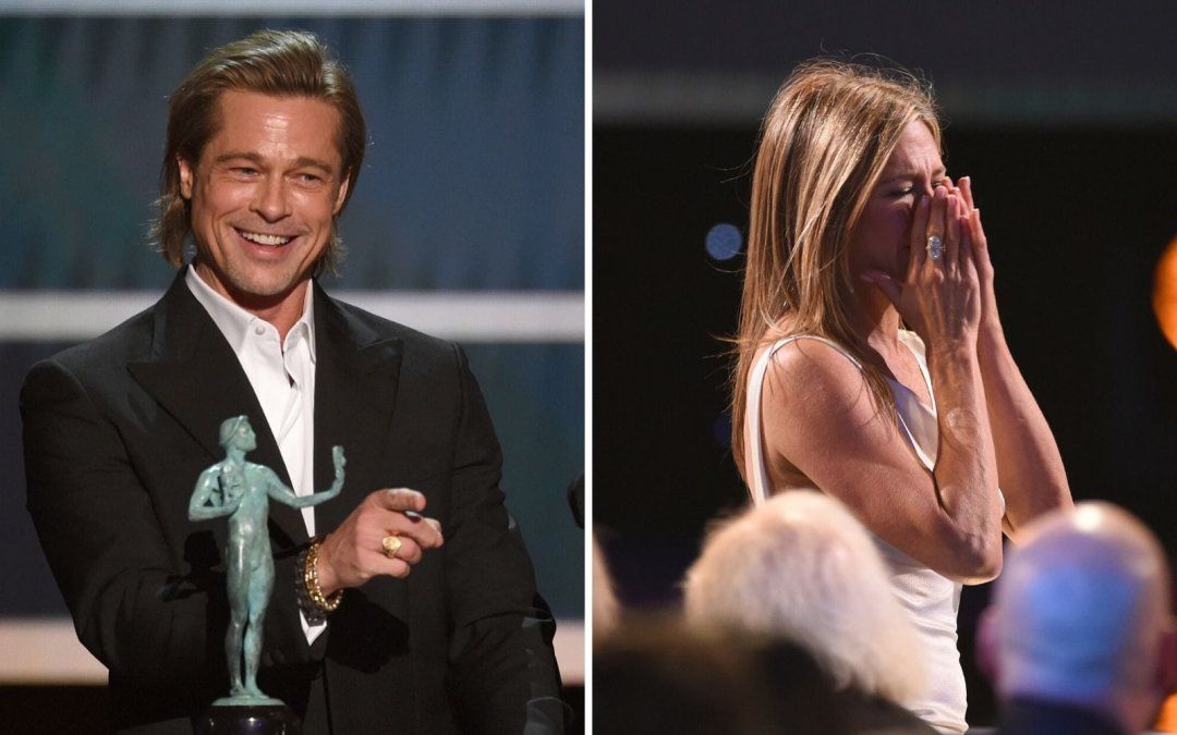 Miradita indiscreta y video viral: así fue el reencuentro entre Brad Pitt y Jennifer Aniston