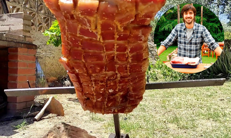Receta de cerdo con cuero a la parrilla. Receta de cerdo con cuero a la parrilla.