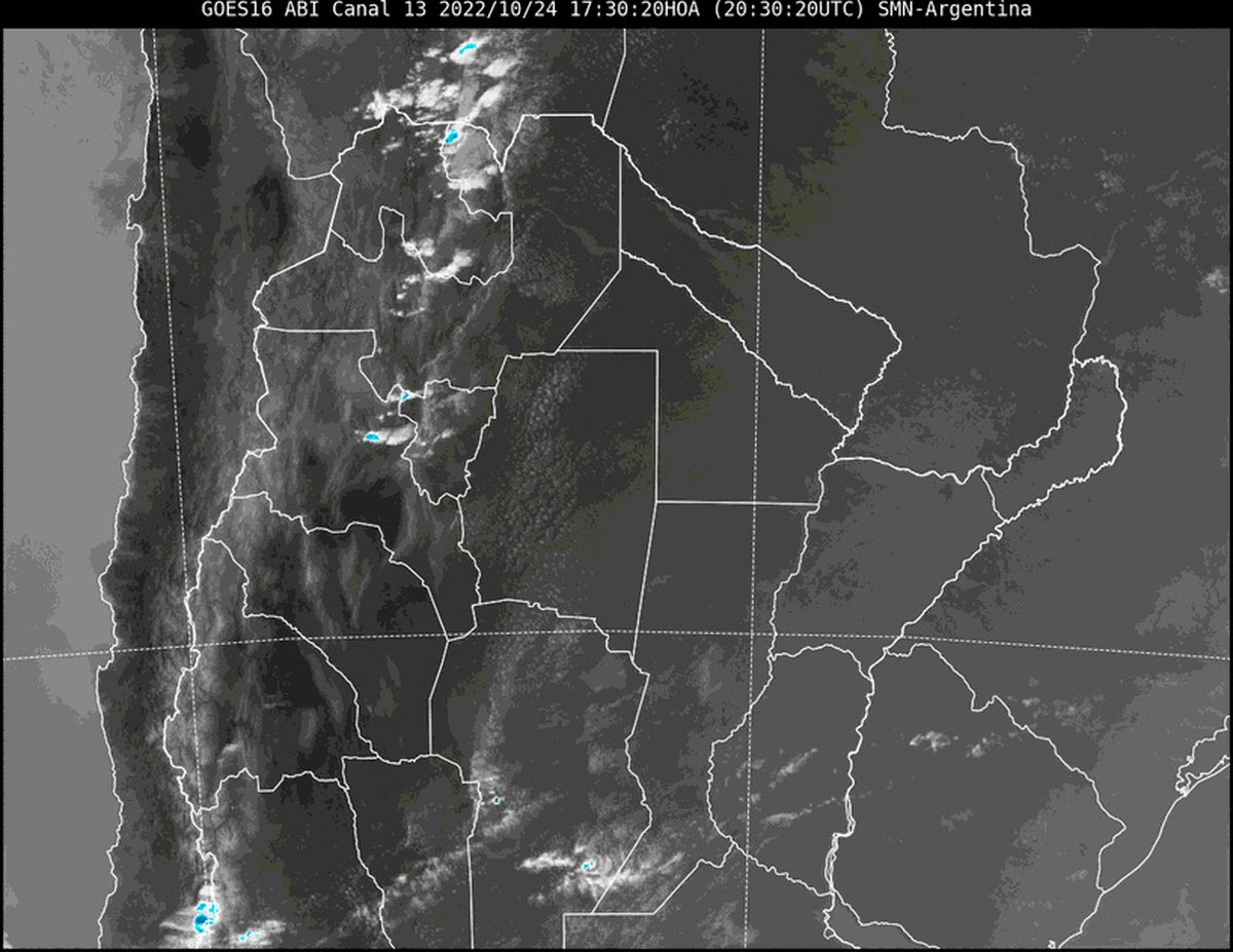 En la imagen satelital se observa que nuestra provincia continúa con poca nubosidad.