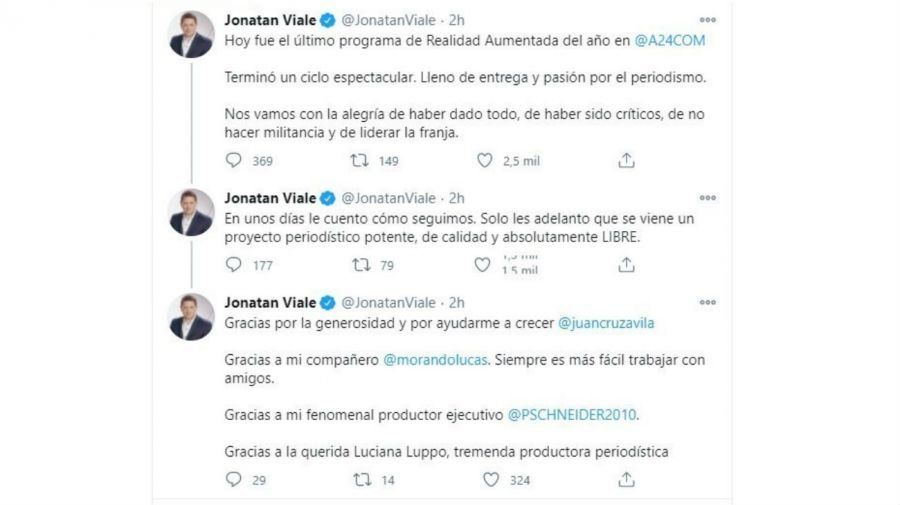 Se despidió en Twitter.