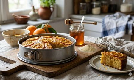 La decoración con rodajas de naranja naturales le da un acabado rústico y elegante a esta torta, ideal para presentar en cualquier reunión. La decoración con rodajas de naranja naturales le da un acabado rústico y elegante a esta torta, ideal para presentar en cualquier reunión.