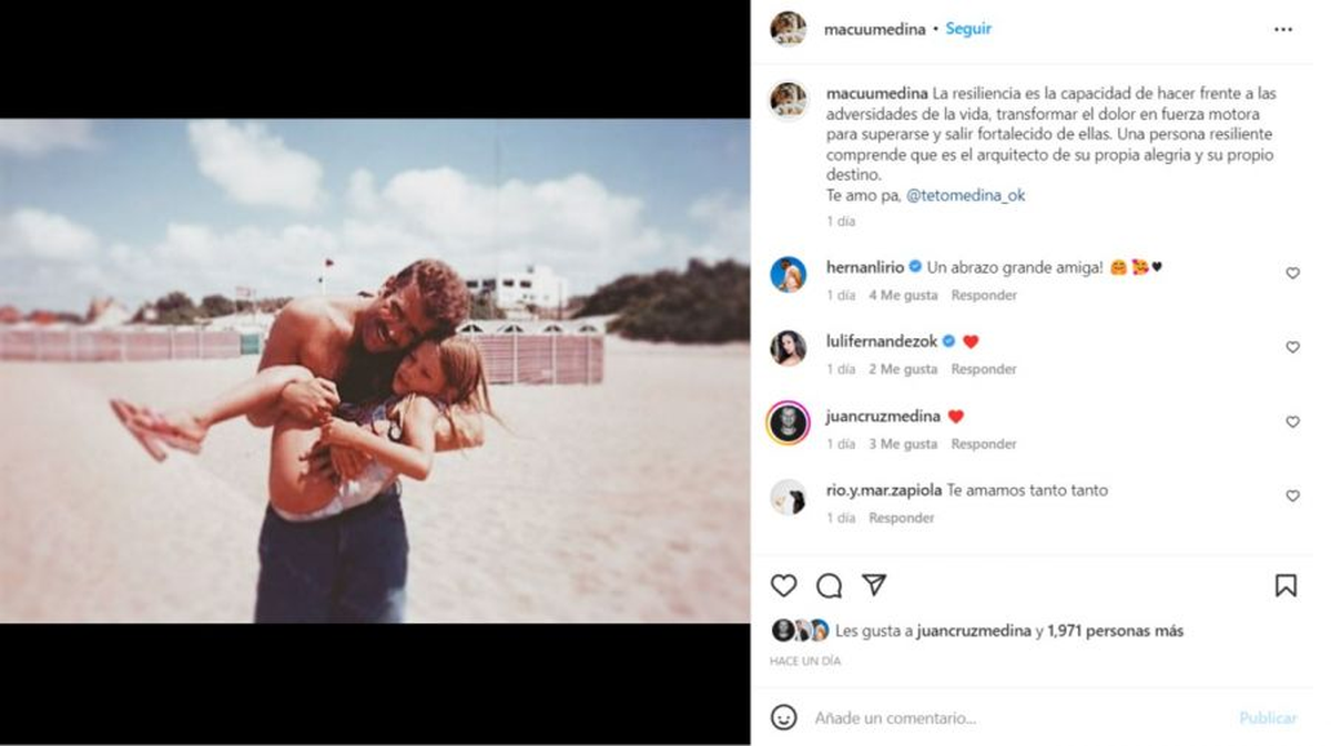 El firme mensaje de la hija de Teto Medina.