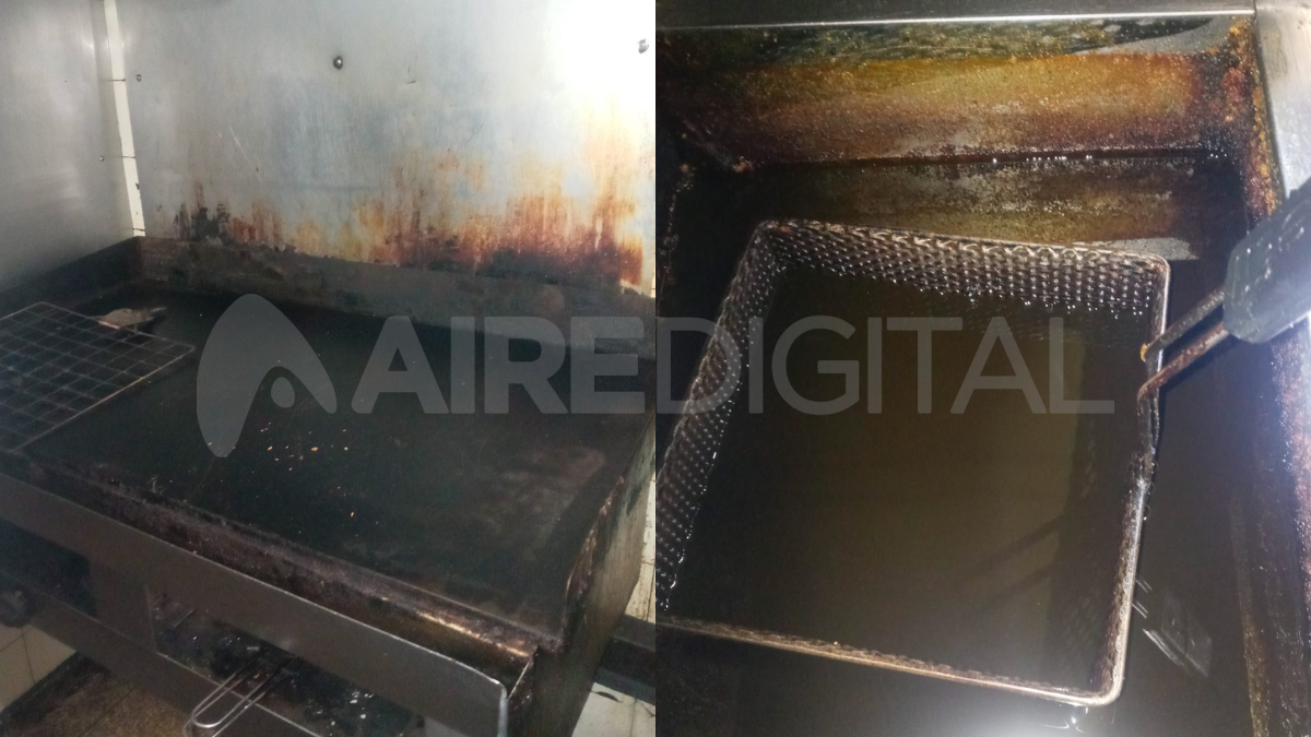 Así estaba la cocina del bar de la ciudad de Santa Fe que fue clausurado por malas condiciones de higiene.