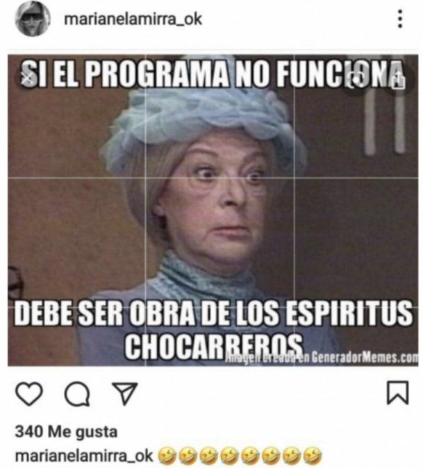 El meme con el que Mirra se burló de Rial.