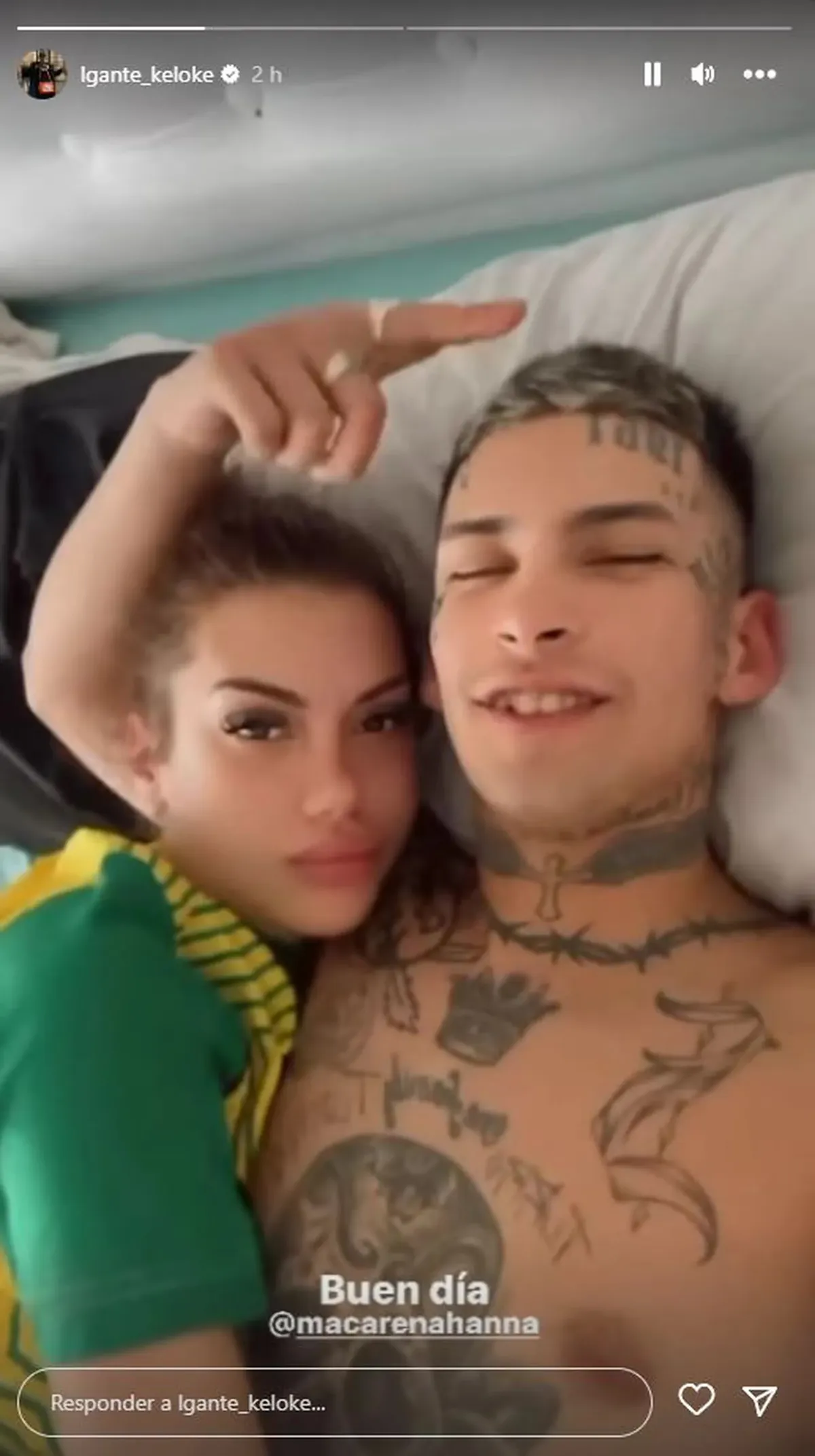 L-Gante confirmó su relación con una joven a través de sus historias de Instagram.