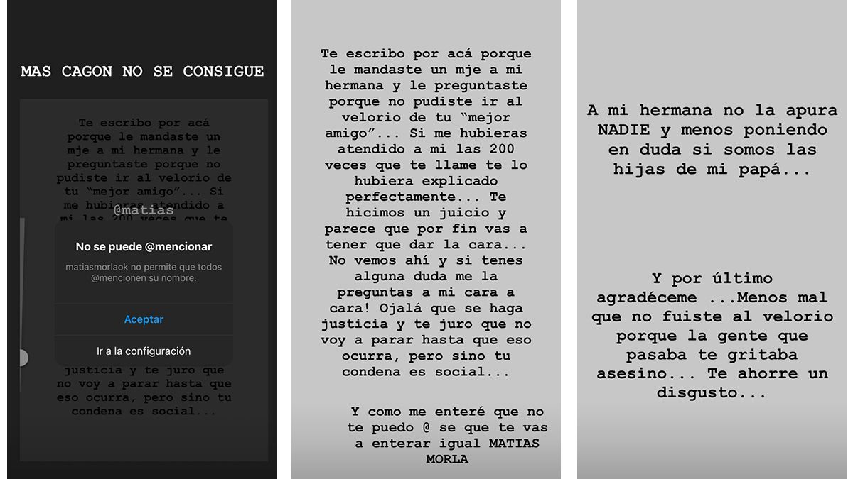Los mensajes de Dalma Maradona a Matías Morla.