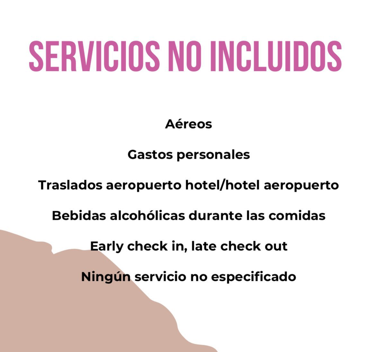 El elevado costo no incluye los pasajes aéreos ni traslados del aeropuerto. El elevado costo no incluye los pasajes aéreos ni traslados del aeropuerto.