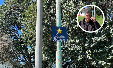 A un año de la tragedia que le costó la vida, la familia de Claudia Decurgez colocó una estrella amarilla en el lugar del accidente. A un año de la tragedia que le costó la vida, la familia de Claudia Decurgez colocó una estrella amarilla en el lugar del accidente.