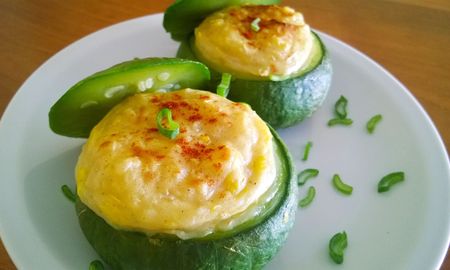 Zapallitos rellenos con choclo.