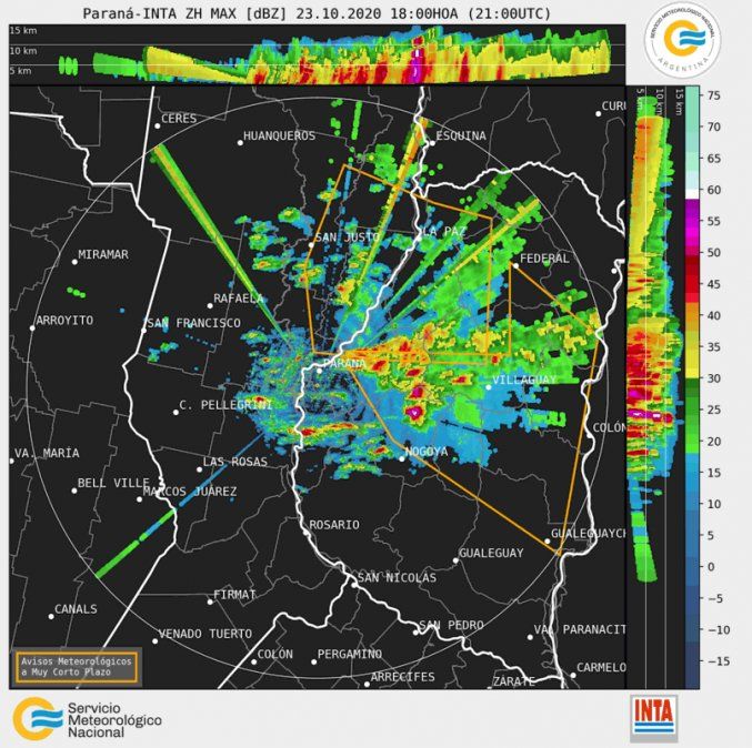 A través de la imagen satelital se puede observar una importante cantidad de nubosidad asociada a la inestabilidad, sobre todo en el norte de la provincia, donde se producen lluvias y tormentas de variada intensidad