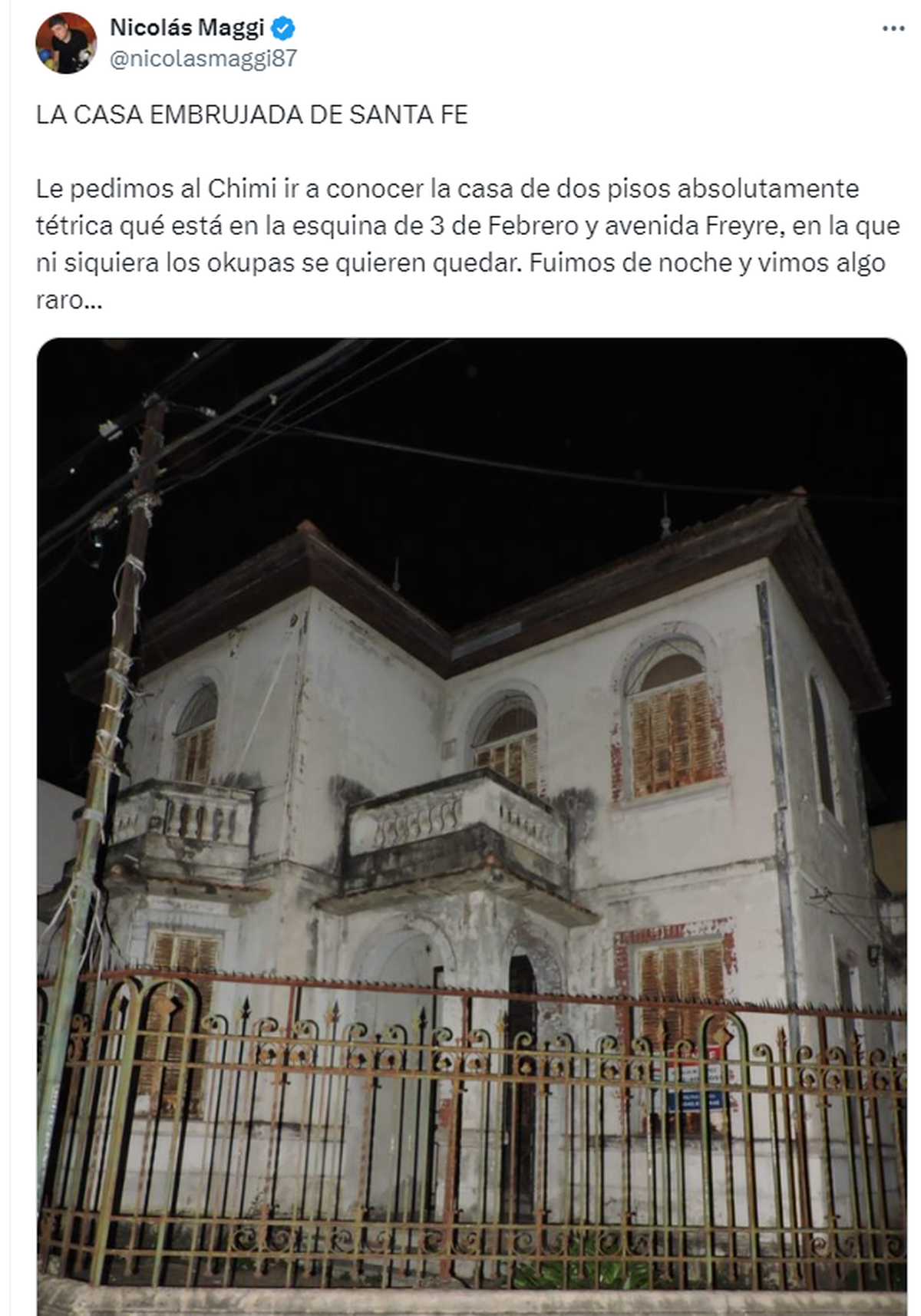 Casa de barrio sur: captura del hilo de twitter.