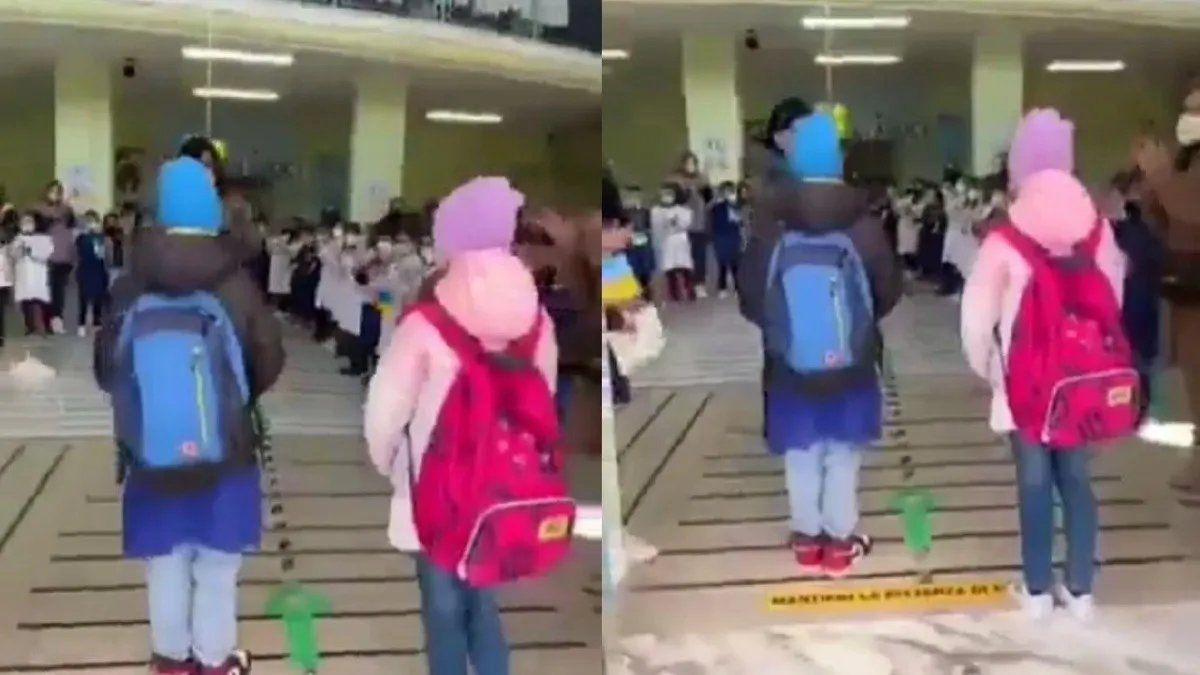La emotiva bienvenida en una escuela a dos hermanitos ucranianos que huyeron de su país